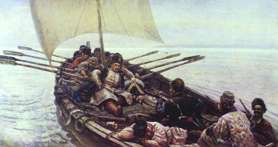 Stenka Razin Sailing in the Caspian Sea by Vasily Surikov, 1906